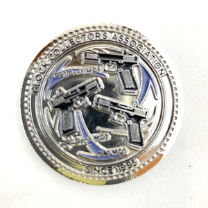 2023 GLOCK Collectors Association challenge coin, back side.