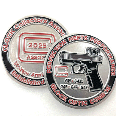 2025 Glock coin by GCA front and back