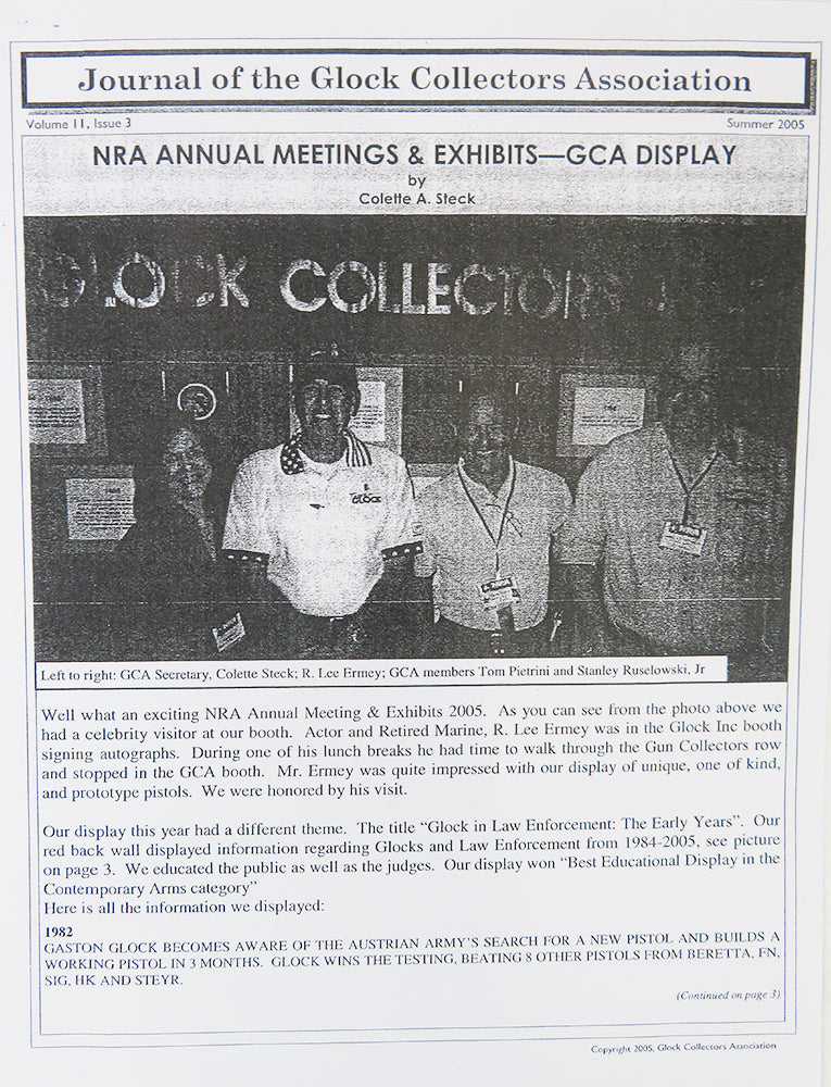 2005 Journal, Vol. 11/Iss. 3: GLOCK G38 Review, GLOCK Ambassador R. Lee Ermey