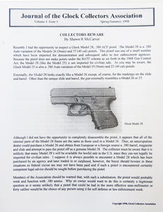 Journal of Glock Collectors Association Volume 4, Issue 1 reprint